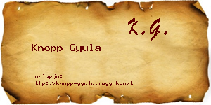 Knopp Gyula névjegykártya