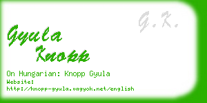 gyula knopp business card
